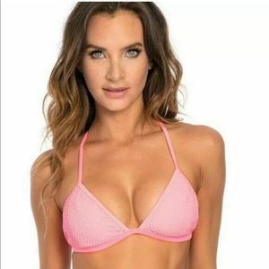 Corpo Bonito Woman Junior Mesh Coral Neon Bikini Top